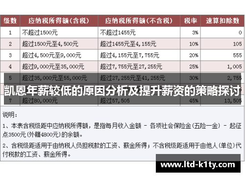 凯恩年薪较低的原因分析及提升薪资的策略探讨